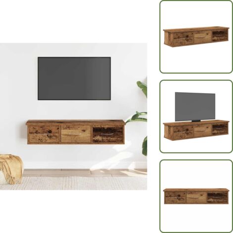 Almacenamiento - vidaXL Armario de pared madera ingeniería envejecida 88x26x18,5 cm - Muebles decorativos