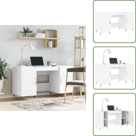 Almacenamiento - vidaXL Escritorio madera de ingeniería blanco 140x50x75 cm - Diseño industrial