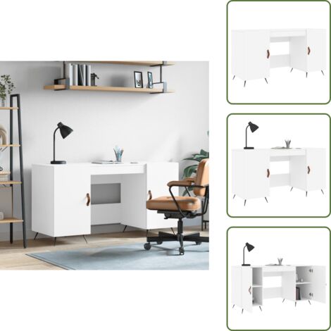 Almacenamiento - vidaXL Escritorio madera de ingeniería blanco 140x50x75 cm - Muebles para estudio