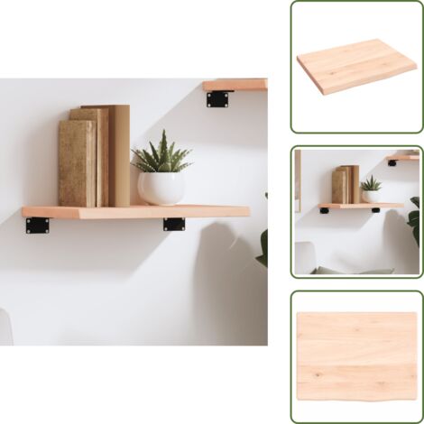 Almacenamiento - vidaXL Estante de pared madera maciza de roble sin tratar 40x30x2 cm - Estante de baño