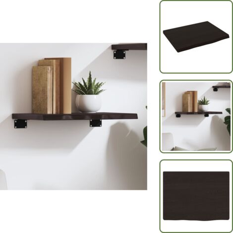 Almacenamiento - vidaXL Estante de pared madera roble tratada marrón oscuro 40x30x2 cm - Estante de baño