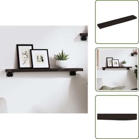 Almacenamiento - vidaXL Estante de pared madera roble tratada marrón oscuro 60x10x2 cm - Estante de baño