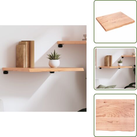 Almacenamiento - vidaXL Estante pared madera roble tratada marrón claro 60x50x(2-4) cm - Estante de roble