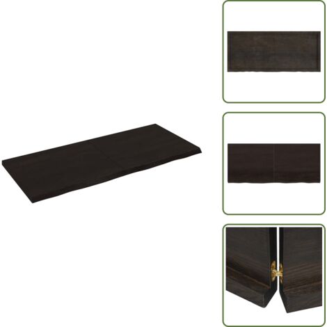 Almacenamiento - vidaXL Estante pared madera roble tratada marrón oscuro 140x60x(2-4)cm - Estante de baño