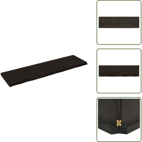 Almacenamiento - vidaXL Estante pared madera roble tratada marrón oscuro 180x50x(2-6)cm - Estante de baño