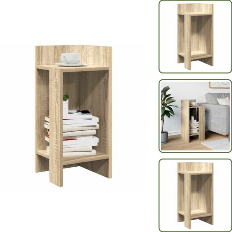 Almacenamiento - vidaXL Mesa auxiliar con estante roble sonoma 25,5x27x60 cm - Cómoda