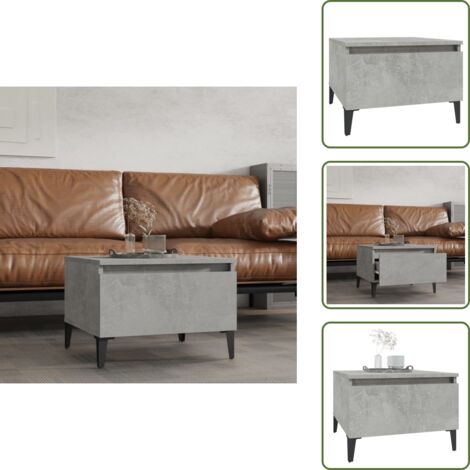 Almacenamiento - vidaXL Mesa auxiliar de madera contrachapada gris hormigón 50x46x35 cm - Mesa industrial