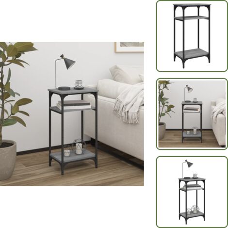 Almacenamiento - vidaXL Mesa auxiliar madera contrachapada gris Sonoma 40x30x75 cm - Mesa gris Sonoma