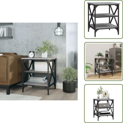 Almacenamiento - vidaXL Mesa auxiliar madera contrachapada gris Sonoma 40x42x50 cm - Mesa industrial