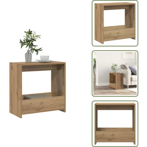 Almacenamiento - vidaXL Mesa auxiliar madera contrachapada roble artisian 50x26x50 cm - Cómoda