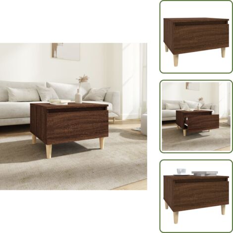 Almacenamiento - vidaXL Mesa auxiliar madera contrachapada roble marrón 50x46x35 cm - Diseño escandinavo