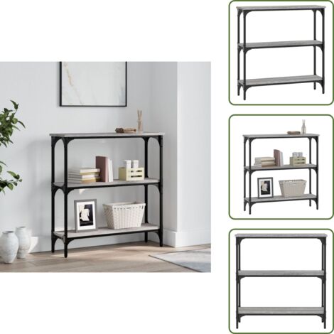 Almacenamiento - vidaXL Mesa consola madera de ingeniería gris Sonoma 75x22,5x75 cm - Mesita de salón