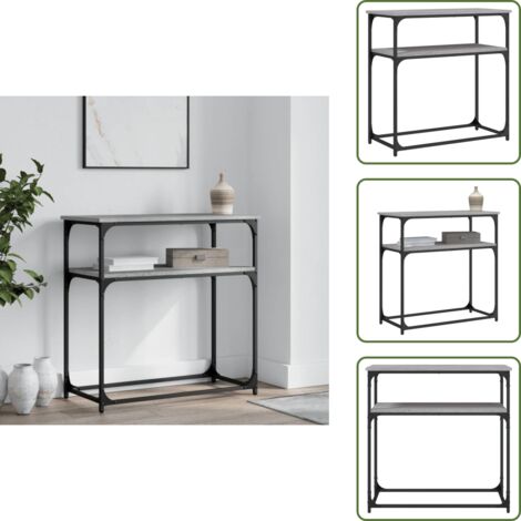 Almacenamiento - vidaXL Mesa consola madera de ingeniería gris Sonoma 75x35,5x75 cm - Mesa de entrada