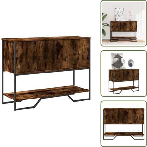 Almacenamiento - vidaXL Mesa consola madera de ingeniería roble ahumado 100x35x74,5 cm - Muebles de hogar