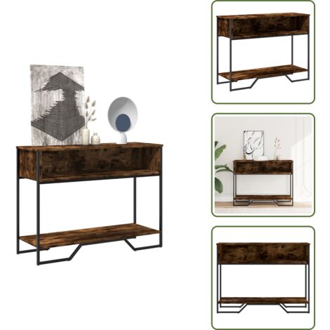 Almacenamiento - vidaXL Mesa consola madera de ingeniería roble ahumado 100x35x74,5 cm - Muebles de hogar