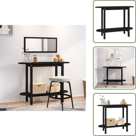Almacenamiento - vidaXL Mesa consola madera maciza de pino negro 110x40x80 cm - Muebles decorativos