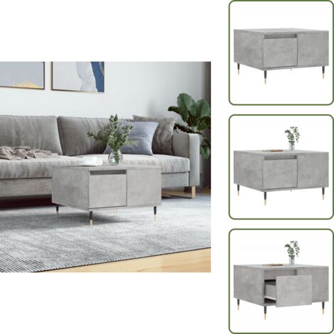 Almacenamiento - vidaXL Mesa de centro madera contrachapada gris hormigón 55x55x36,5 cm - Superficie resistente