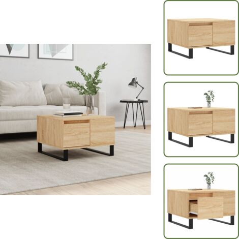 Almacenamiento - vidaXL Mesa de centro madera contrachapada roble Sonoma 55x55x36,5 cm - Mesa de sofá