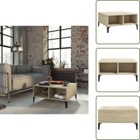 Almacenamiento - vidaXL Mesa de centro madera contrachapada roble Sonoma 60x60x30 cm - Mesa de salón