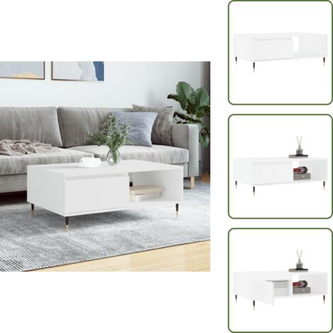 Almacenamiento - vidaXL Mesa de centro madera de ingeniería blanco 90x60x35 cm - Mesa auxiliar