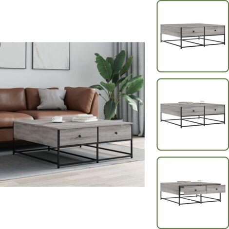 Almacenamiento - vidaXL Mesa de centro madera de ingeniería gris Sonoma 100x99x40 cm - Mesa auxiliar