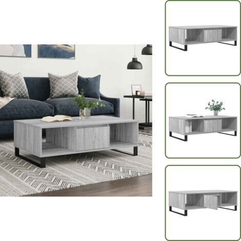 Almacenamiento - vidaXL Mesa de centro madera de ingeniería gris Sonoma 104x60x35 cm - Mesa auxiliar