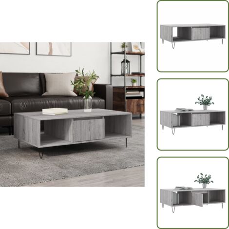 Almacenamiento - vidaXL Mesa de centro madera de ingeniería gris Sonoma 104x60x35 cm - Mesa auxiliar