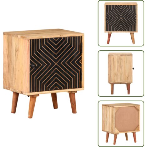 Almacenamiento - vidaXL Mesita de noche de madera maciza de acacia 40x30x50 cm - Muebles de madera