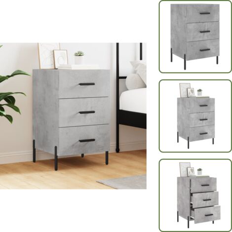 Almacenamiento - vidaXL Mesita de noche madera de ingeniería gris hormigón 40x40x66 cm - Mesita auxiliar