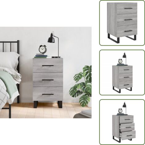 Almacenamiento - vidaXL Mesita de noche madera de ingeniería gris Sonoma 40x40x66 cm - Mesita de noche gris