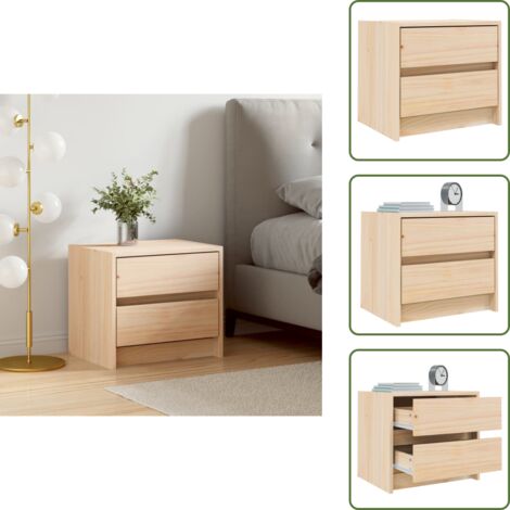 Almacenamiento - vidaXL Mesita de noche madera maciza de pino 40x31x35,5 cm - Muebles de madera