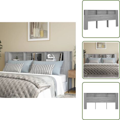 Almacenamiento - vidaXL Mueble cabecero color gris Sonoma 220x18,5x104,5 cm - Muebles para dormitorio