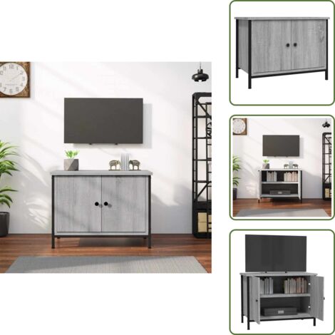 Almacenamiento - vidaXL Mueble de TV madera contrachapada gris Sonoma 60x35x45 cm - Muebles modernos
