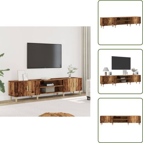 Almacenamiento - vidaXL Mueble de TV madera ingeniería madera envejecida 180x31,5x40 cm - Mueble decorativo