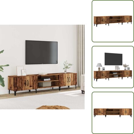 Almacenamiento - vidaXL Mueble de TV madera ingeniería madera envejecida 180x31,5x40 cm - Mueble decorativo