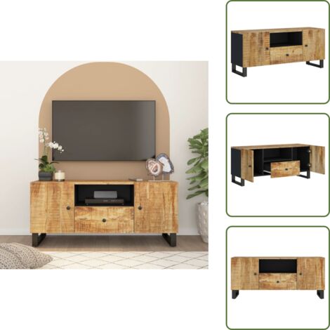 Almacenamiento - vidaXL Mueble de TV madera mango y madera contrachapada 105x33,5x46 cm - Estante