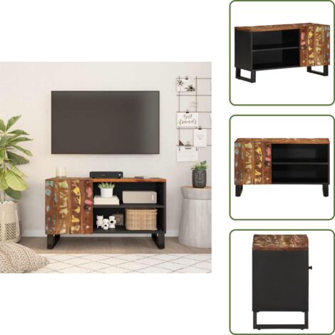 Almacenamiento - vidaXL Mueble de TV madera reciclada y madera contrachapada 80x33x46cm - Estantería