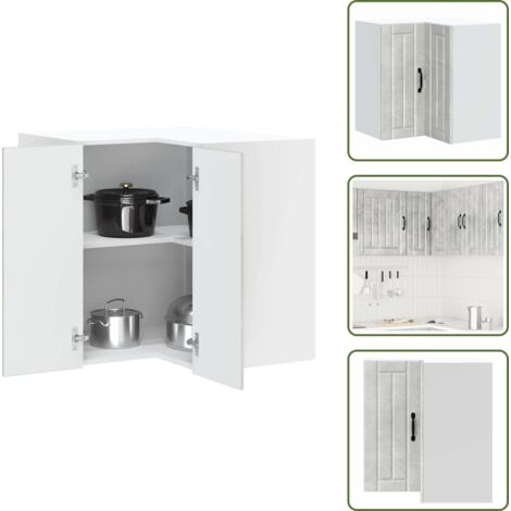 Almacenamiento - vidaXL Mueble esquinero cocina Lucca madera contrachapada gris cemento - Madera contrachapada