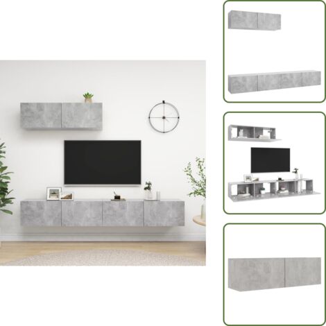 Almacenamiento - vidaXL Set de muebles de salón 3 pzas madera ingeniería gris hormigón - Muebles de madera