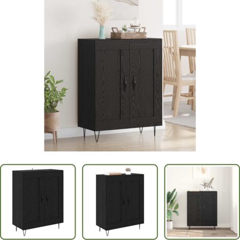 Almacenamiento -  Vitrina Roble Negro 69,5 x 34 x 90 cm