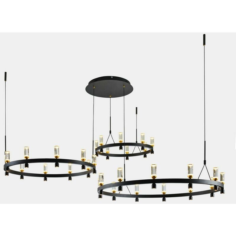 Almelo - Modern led Hanging Pendant Black, Gold, Warm White 3000K 5347lm - Italux