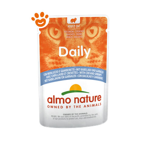 Almo Daily Menu Gatto Busta 70gr Merluzzo e Gamberetti