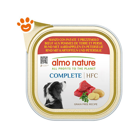 Almo Nature Cane HFC Complete Vaschetta 150gr Manzo con Patate e Prezzemolo