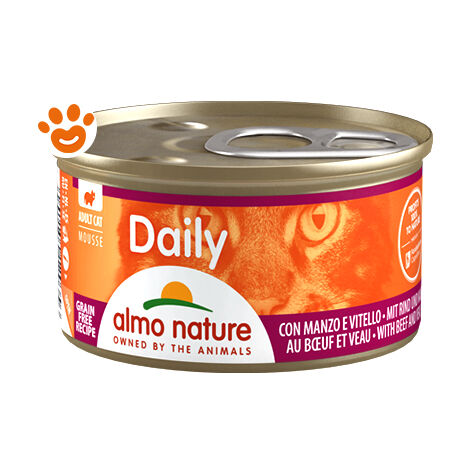 Almo Nature Cat Adult Daily Mousse con Manzo e Vitello Megapack  - Almo Nature Cat Adult Daily Mousse con Manzo e Vitello Megapack - Lattina Da 85 Gr