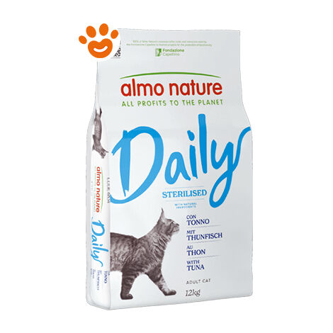 Almo Nature Cat Adult Daily Sterilised con Tonno  - Almo Nature Cat Adult Daily Sterilised con Tonno - Sacco Da 12 Kg