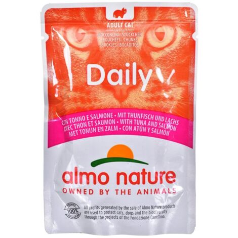 Almo Nature Cat Daily Tonno e Salmone  - Almo Nature Cat Daily Tonno e Salmone - Bustina Da 70 Gr