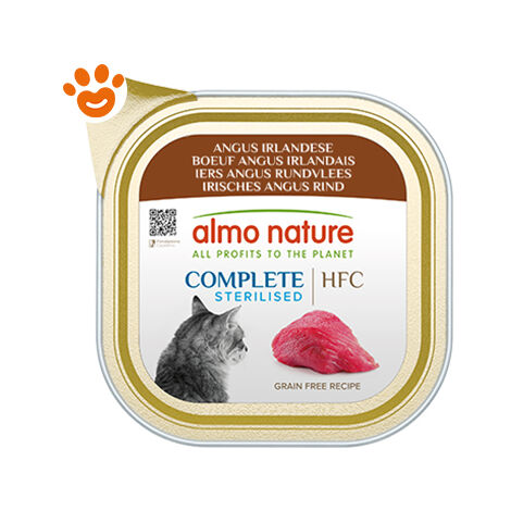 Almo Nature Cat HFC Complete Sterilized Angus Irlandese  - Almo Nature Cat HFC Complete Sterilized Angus Irlandese - Vaschetta Da 85 Gr