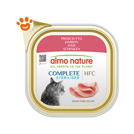Almo Nature Cat HFC Complete Sterilized Prosciutto  - Almo Nature Cat HFC Complete Sterilized Prosciutto - Vaschetta Da 85 Gr