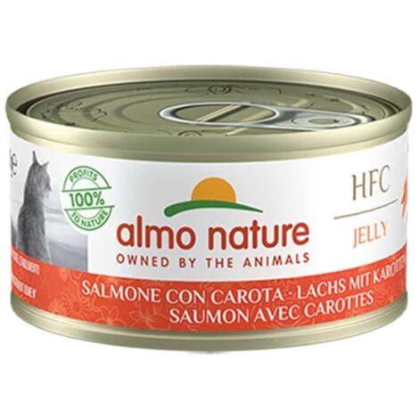 Almo Nature Cat HFC Jelly Salmone e Carota 5032H Megapack  - Almo Nature Cat HFC Jelly Salmone e Carota 5032H Megapack - Lattina Da 70 Gr