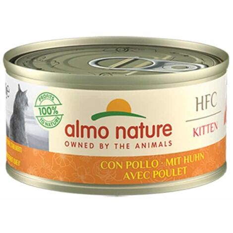 Almo Nature Cat HFC Kitten con Pollo 5105H Megapack  - Almo Nature Cat HFC Kitten con Pollo 5105H Megapack - Lattina Da 70 Gr